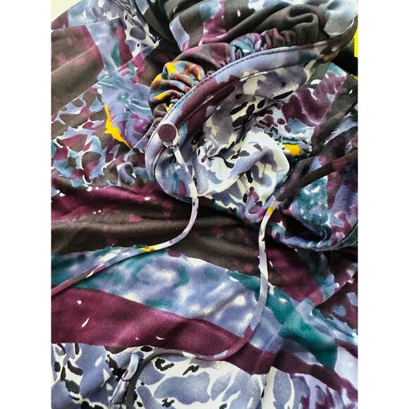 Y2K Catherine Malandrino Designer Dress Abstract Purple Print Size Small /4 - Picture 7 of 15